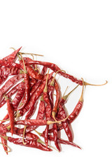 dried chilli on  white background