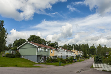 A typical Swedish small town located in the South near a border with Norway