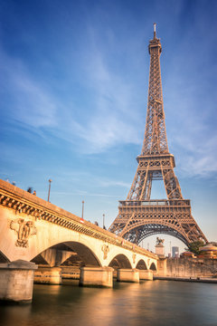 Iena bridge and Eiffel tower, Paris France