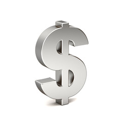 Dollar Platinum Symbol in style. 3D Render Illustration