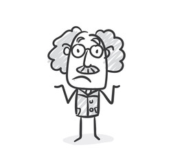 Ahnungslos Professor Strichfigur Strichmännchen Nr. 12