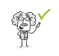 Häkchen Professor Strichfigur Strichmännchen Nr. 14