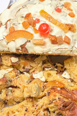 Panettone - Traditional Italian Christmas cake closeup