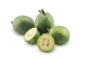 Feijoa is isolated on a white background