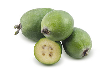 Feijoa is isolated on a white background