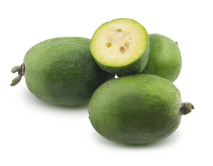 Feijoa is isolated on a white background