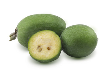 Feijoa is isolated on a white background
