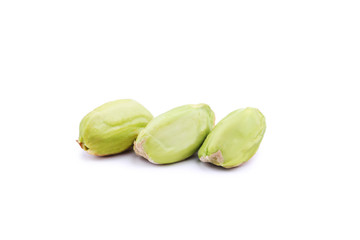 Pistachios isolated on white background