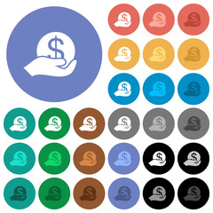 Save money round flat multi colored icons