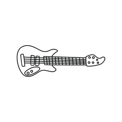 Naklejka na ściany i meble guitar music instrument doodle sketch cartoon vector
