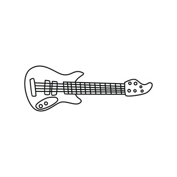 guitar music instrument doodle sketch cartoon vector