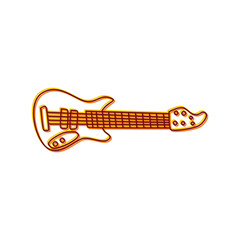 Plakat guitar music instrument doodle sketch cartoon vector