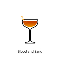 Blood and Sand cocktail icon on white background
