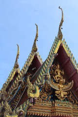 Fototapeta na wymiar Sanctuary of Truth roof line Pattaya Thailand