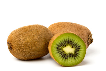 Ripe kiwi on a white, isolated