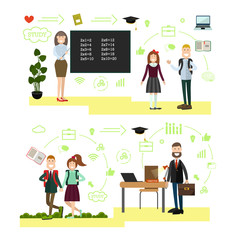 School concept vector illustration in flat style