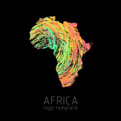 Africa creative designed silhouette map. Africa continent silhouette