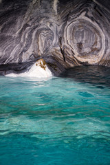 Detail of Marble Chapel Puerto Tranquilo Chile