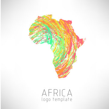 Africa creative designed silhouette map. Africa continent silhouette