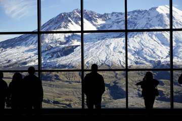 Mount Saint Helens volcano in the Washington State Cascade mountain range