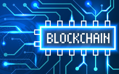 Blockchain abstract technology background.