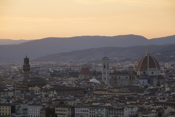 Fototapeta na wymiar Florence seen from the viewpoint of the church of Miniato al monte