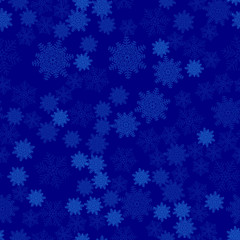 Obraz na płótnie Canvas Seamless snowflakes pattern on a blue backdrop. Beautiful christmas background.