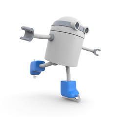 3d person skates. 3d illustration