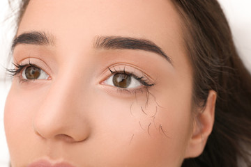 Fototapeta premium Young woman with eyelash loss problem