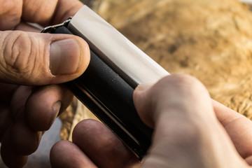 Smoking accessories and dry tobacco leaves