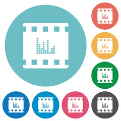 Movie sounds flat round icons