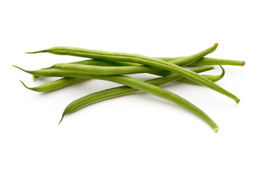 Fototapeta premium Green beans isolated on a white background.