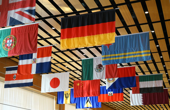 Hanging Flags Of Multi Nations