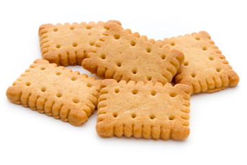 Tasty cookies biscuits on the  isolated background.