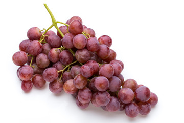 Ripe red grape isolated on white.