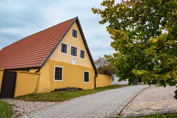 Colorful old Anabaptist house in Velke Levare (Slovakia)