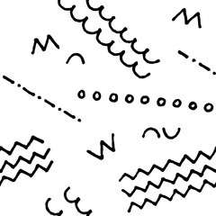 Black and white doodle seamless vector pattern. Nursery scribbled print. Abstract doodle seamless pattern.