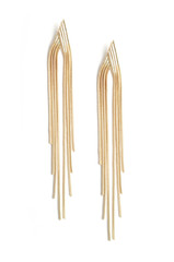 gold chain earrings isolated on white