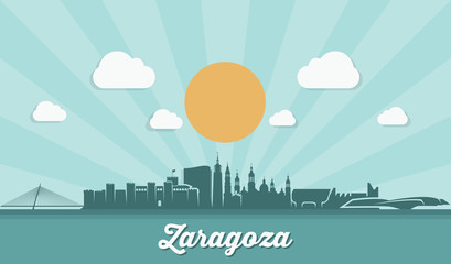 Zaragoza, Saragossa skyline - Spain - obrazy, fototapety, plakaty