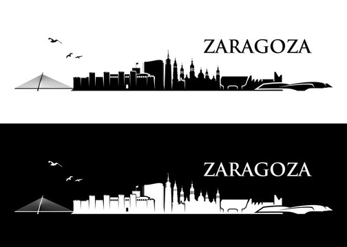 Zaragoza, Saragossa skyline - Spain