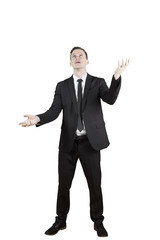 Businessman with juggling pose
