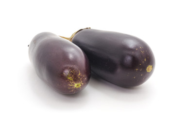 Two blue eggplant.