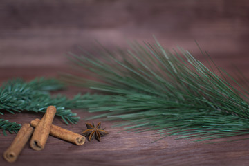 Christmas background brown wooden