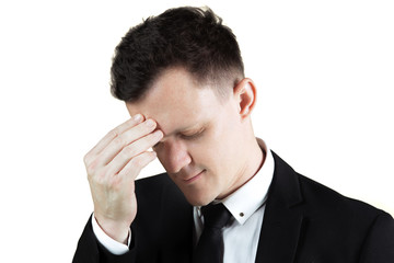 American businessman having a headache