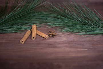 Christmas background brown wooden