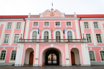 Fototapeta na wymiar Parliament Building Of Estonia. Toompea castle.