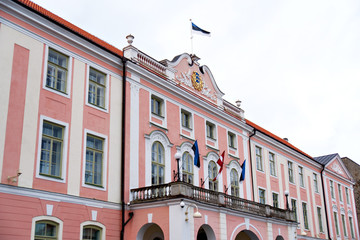 Fototapeta na wymiar Parliament Building Of Estonia. Toompea castle.