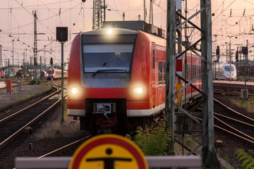 sbahn train in the evening
