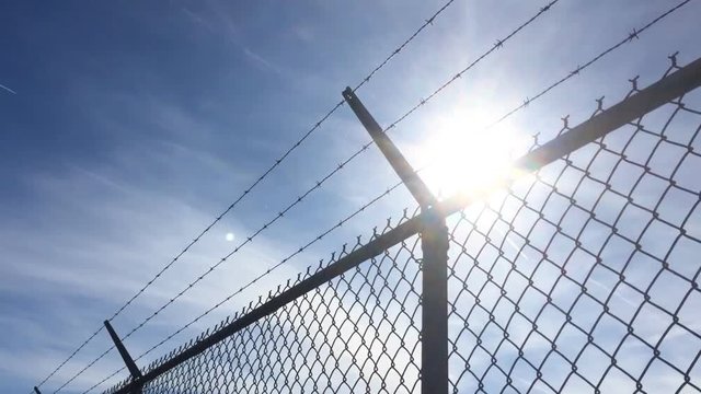 Security fence to protect private buildings