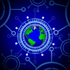 technological panel of planet earth